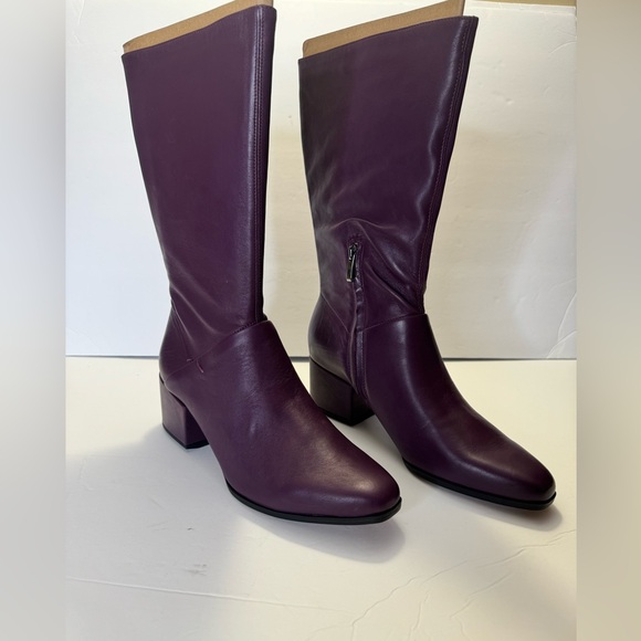 Franco Sarto Jaxine Plum Leather Mid Boots Size 8.5M New - Picture 3 of 7
